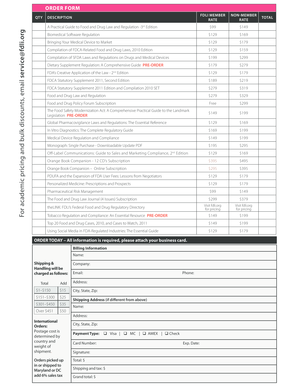 FDLI Order Form