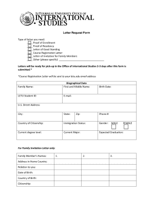 Letter Request Form
