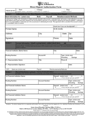 Direct Deposit Authorization Form