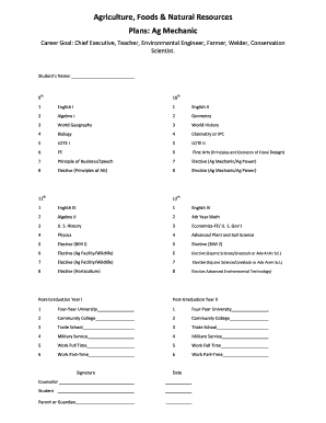 High School Career and Graduation Plan Form