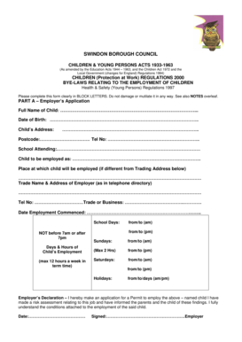 UK Child Employment Permit Application