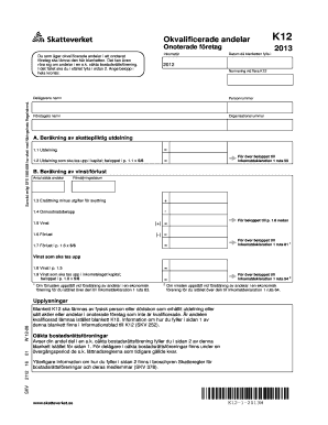 SKV 2112 W utgva 16 Okvalificerade andelar Onoterade fretag K12