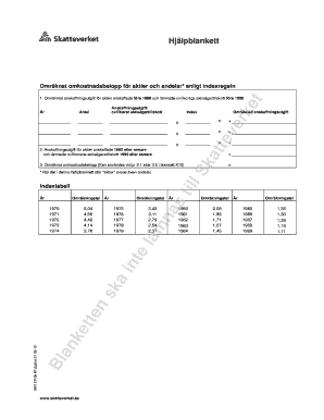 Swedish Tax Form for Stock Cost Calculation