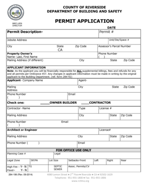 County of Riverside Building Permit Application