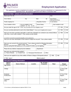 Employment Application Form