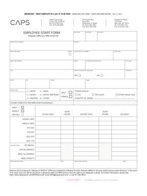 Employee Start Form