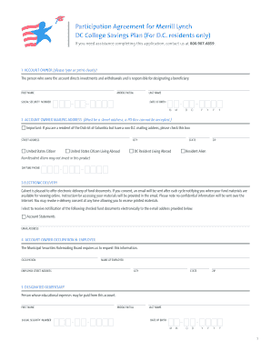 DC College Savings Plan Participation Agreement