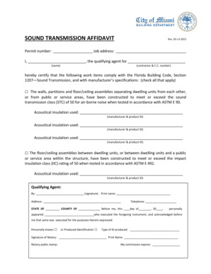 Sound Transmission Affidavit