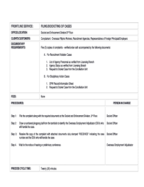Philippines POEA Case Filing Form