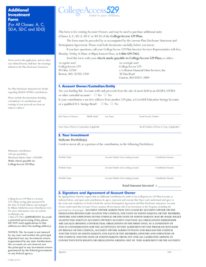 CollegeAccess 529 Plan Additional Investment Form