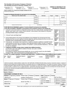 Evidence of Insurability Form