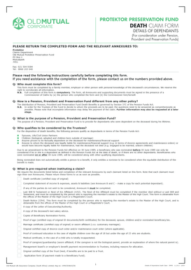 Protektor Preservation Fund Death Claim Form