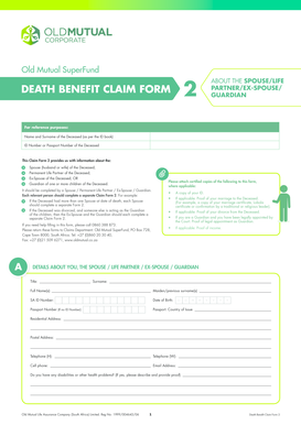 Old Mutual Death Benefit Claim Form 2