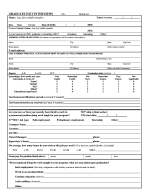 Graduate Exit Interviews Form