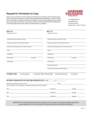 Harvard Business Publishing Permission to Copy Form