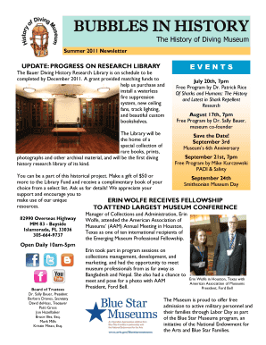 History of Diving Museum Newsletter