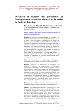 Student calendar template - Ostension et rapport des professeurs de lenseignement secondaire - math unipa