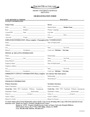 OB Registration Form