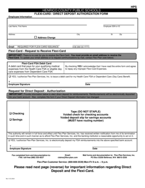 Henrico County Public Schools Flexi-Card Authorization