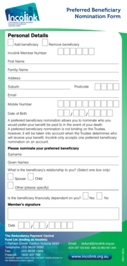 Preferred Beneficiary Nomination Form