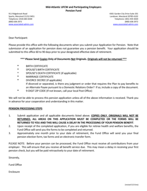 Mid-Atlantic UFCW Pension Application