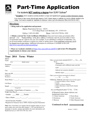 Part-Time Application Form