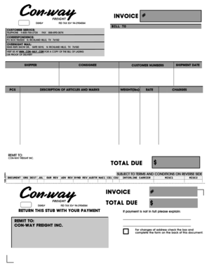 Invoice for Freight Services
