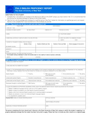 SUNY English Proficiency Report