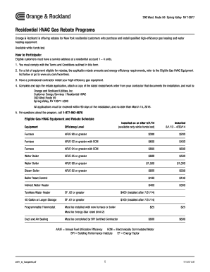 New York Residential HVAC Gas Rebate Application