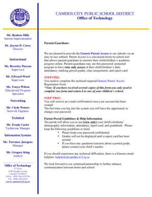 Genesis Parent Access Registration Form