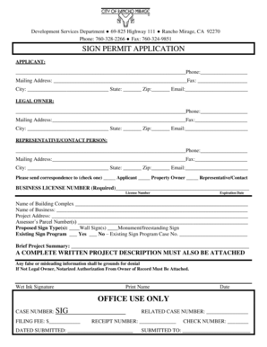 Sign Permit Application