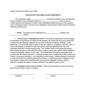 Enhanced Voucher Lease Addendum