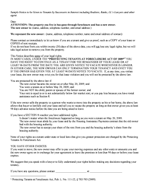 Notice to Tenants After Foreclosure