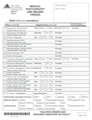 Medical Photography and Imaging Orders