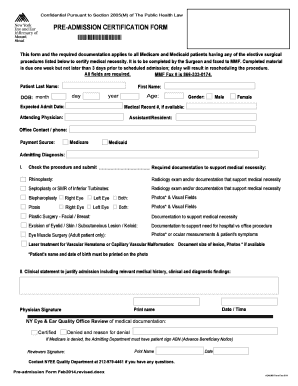 Pre-Admission Certification Form