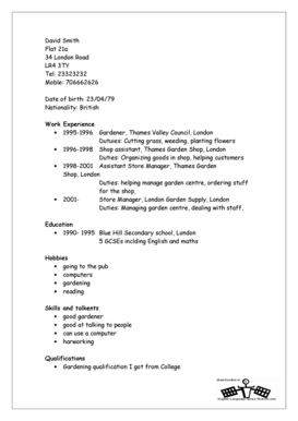 Employment Application Form