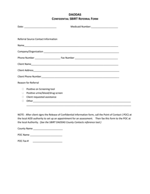 DAODAS SBIRT Referral Form