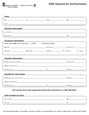 DME Request for Authorization