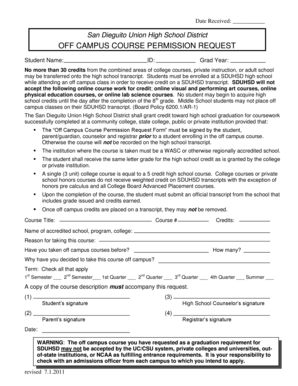 Off Campus Course Permission Request