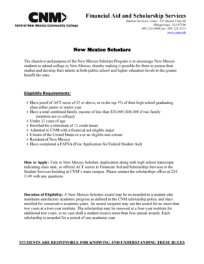 New Mexico Scholars Application