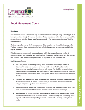 Fetal Movement Count Form
