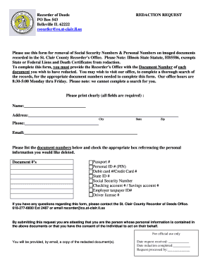 St Clair County Redaction Request Form