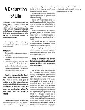 Declaration of Life Against Capital Punishment