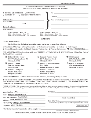 Illinois Domestic Relations Summons