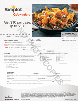 Simplot Sidewinders Rebate Form