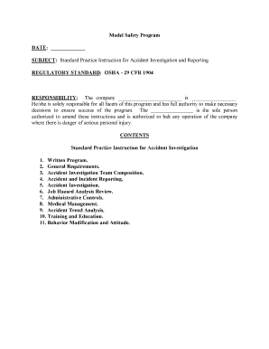 OSHA Accident Investigation and Reporting Form