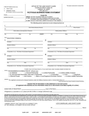 California Fictitious Business Name Statement