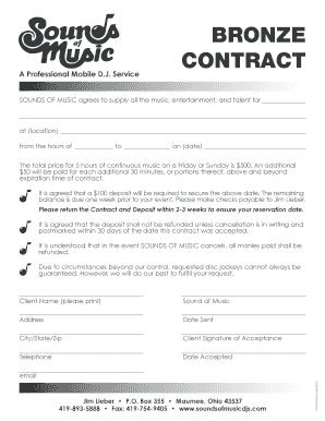 BRONZE CONTRACT - Sounds of Music DJs