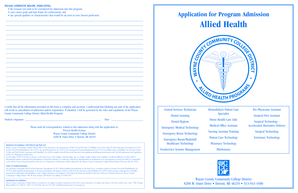 Allied Health Program Admission Application