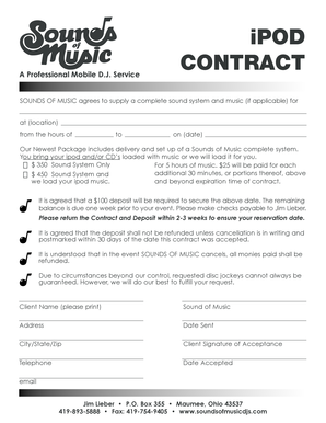 IPOD CONTRACT - Sounds of Music DJs